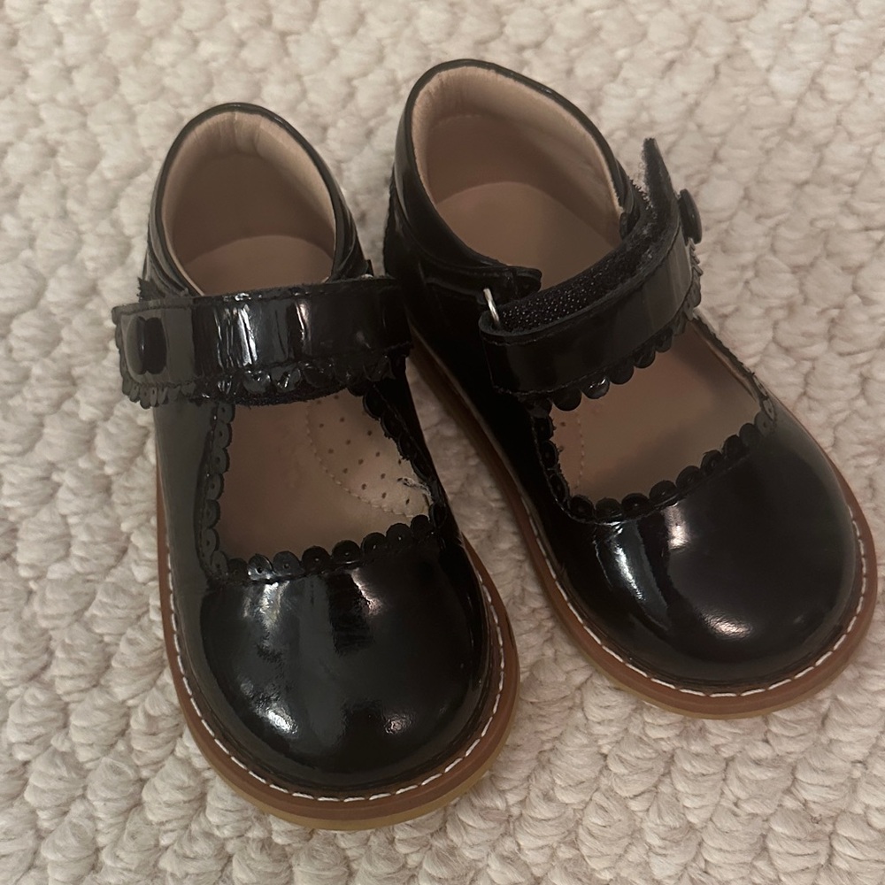 Elephantito Black Patent Mary Jane Kids Dress Shoes